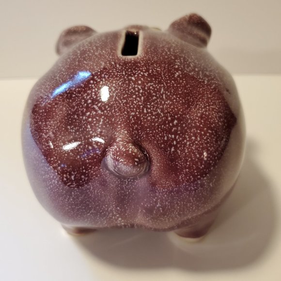 Ceramic Purplish Piggy Bank with Cork Stopper - Picture 6 of 7